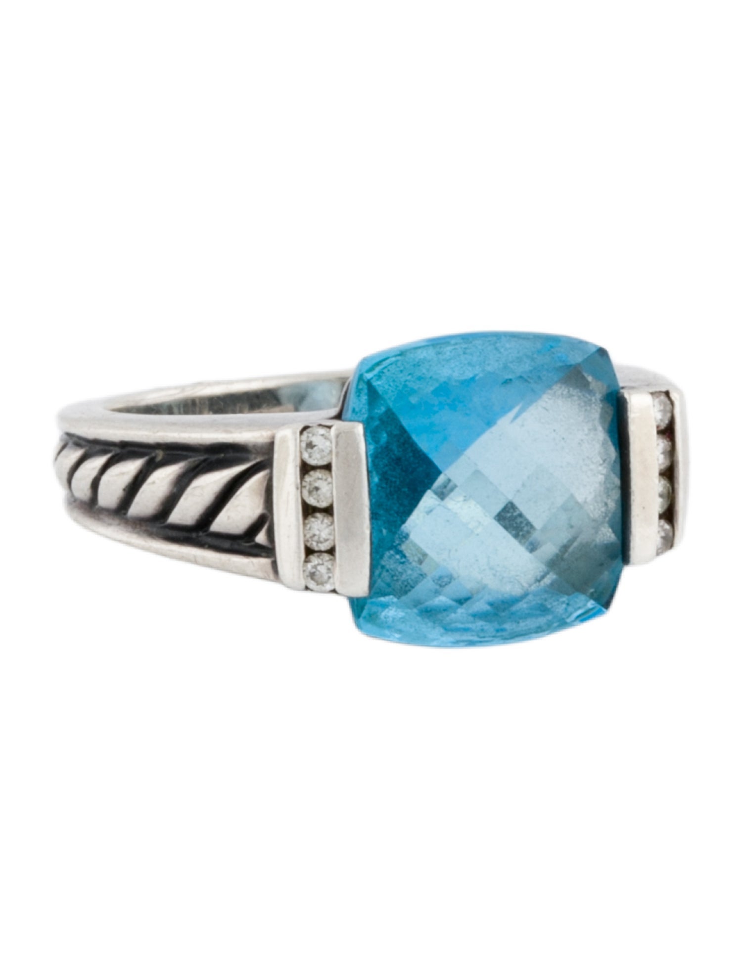 David Yurman Topaz & Diamond Cocktail Ring