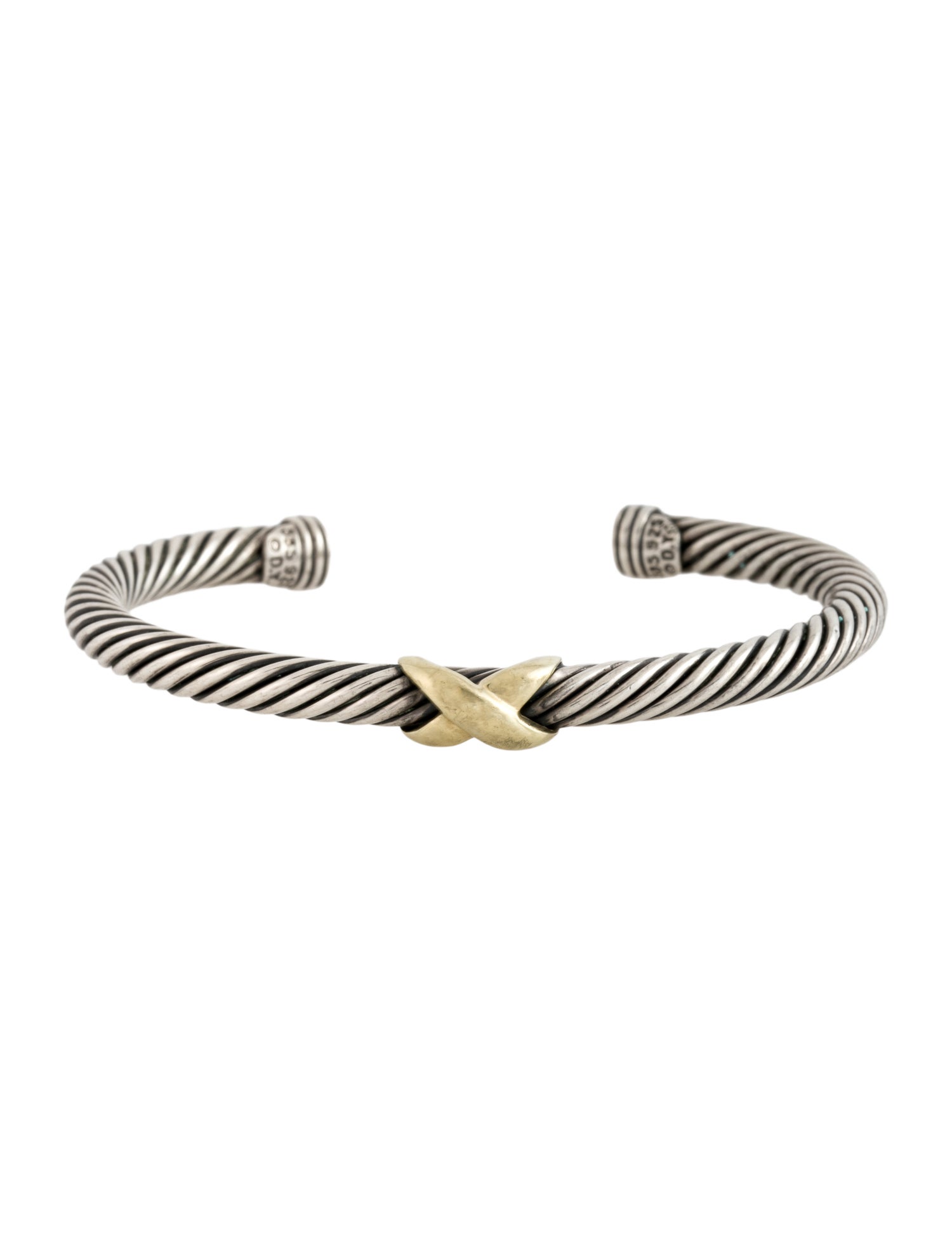 David Yurman Two-Tone X Classic Cable Station Bracelet