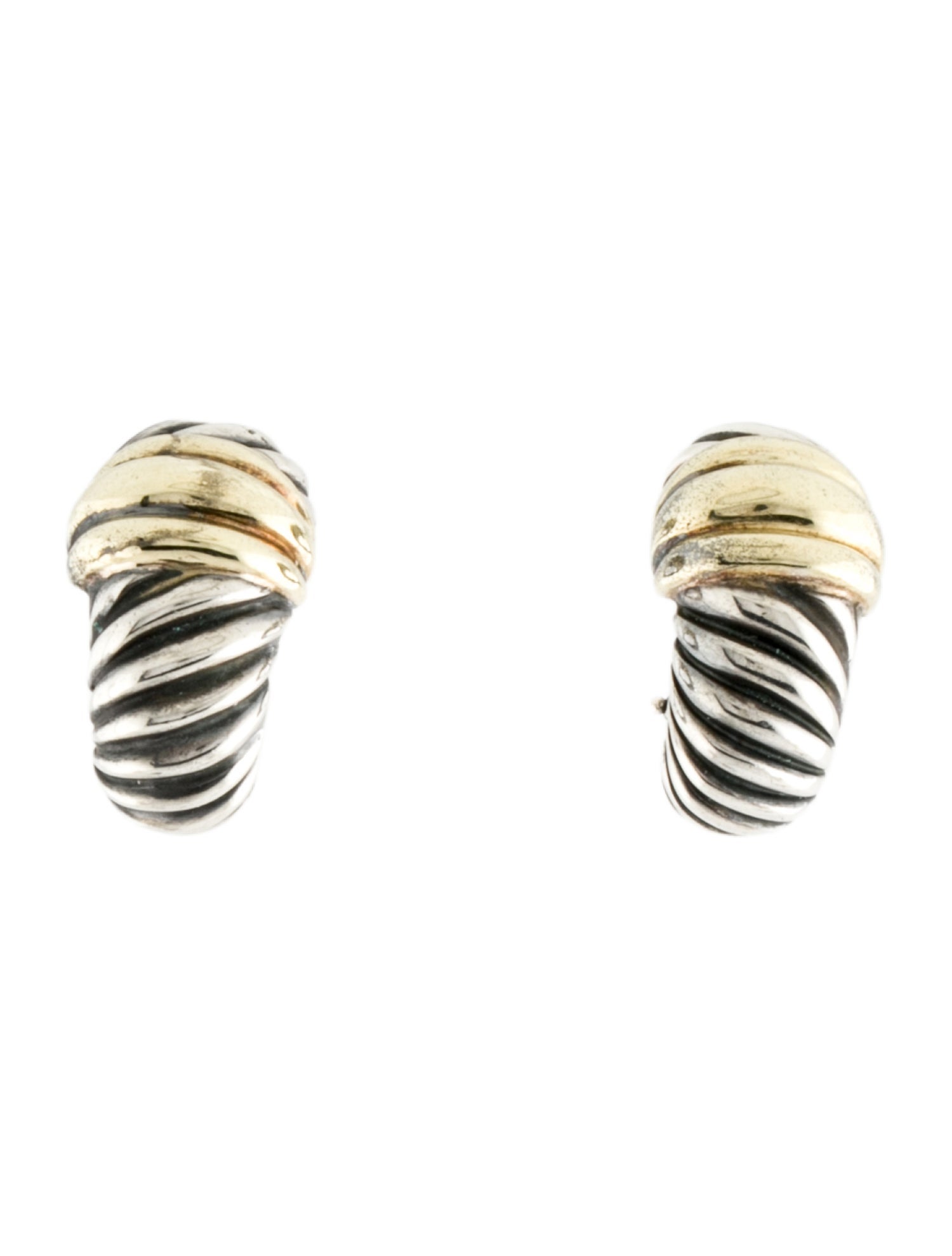 David Yurman Two-Tone Cable Shrimp Earclips
