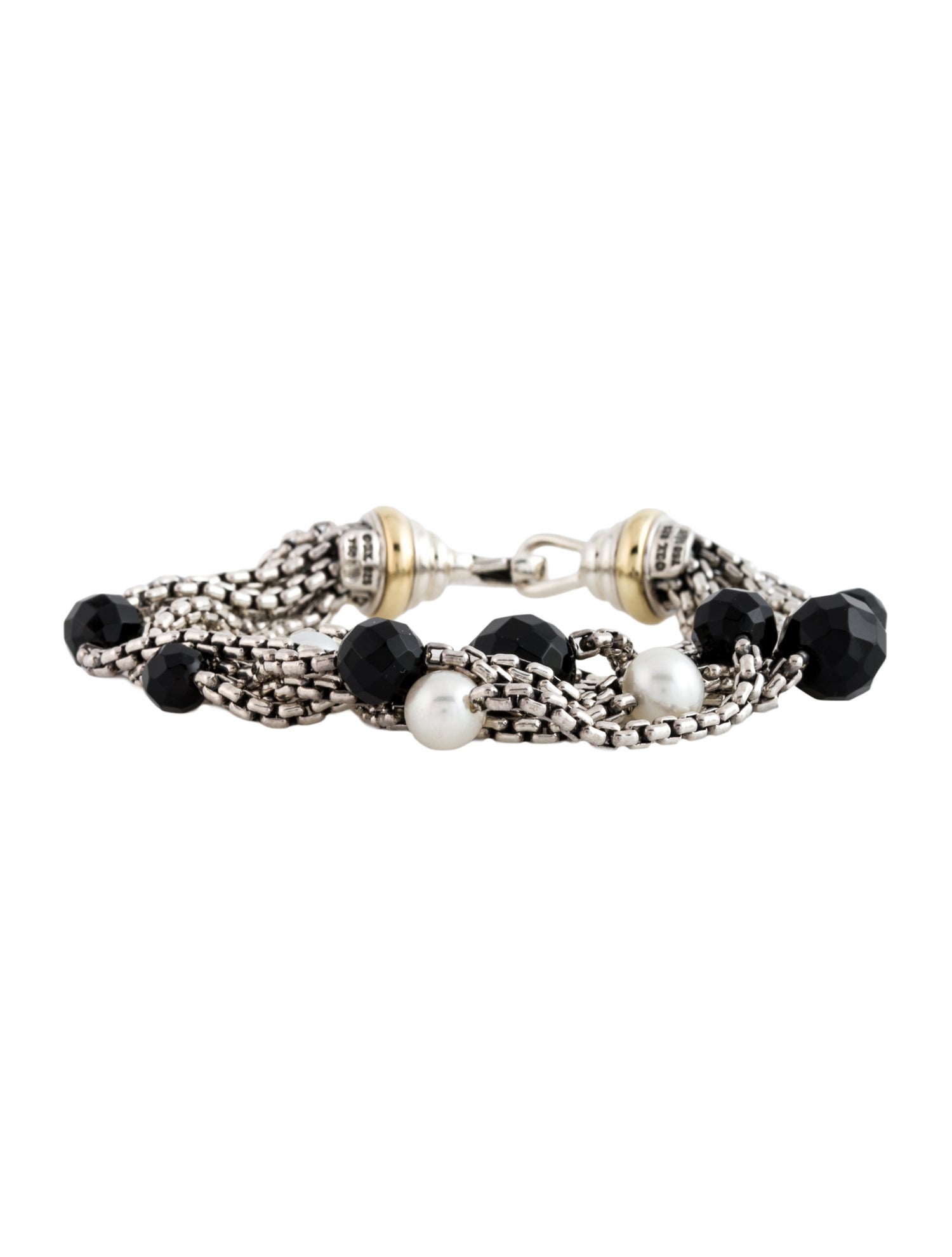 David Yurman Pearl & Onyx Multistrand Bracelet