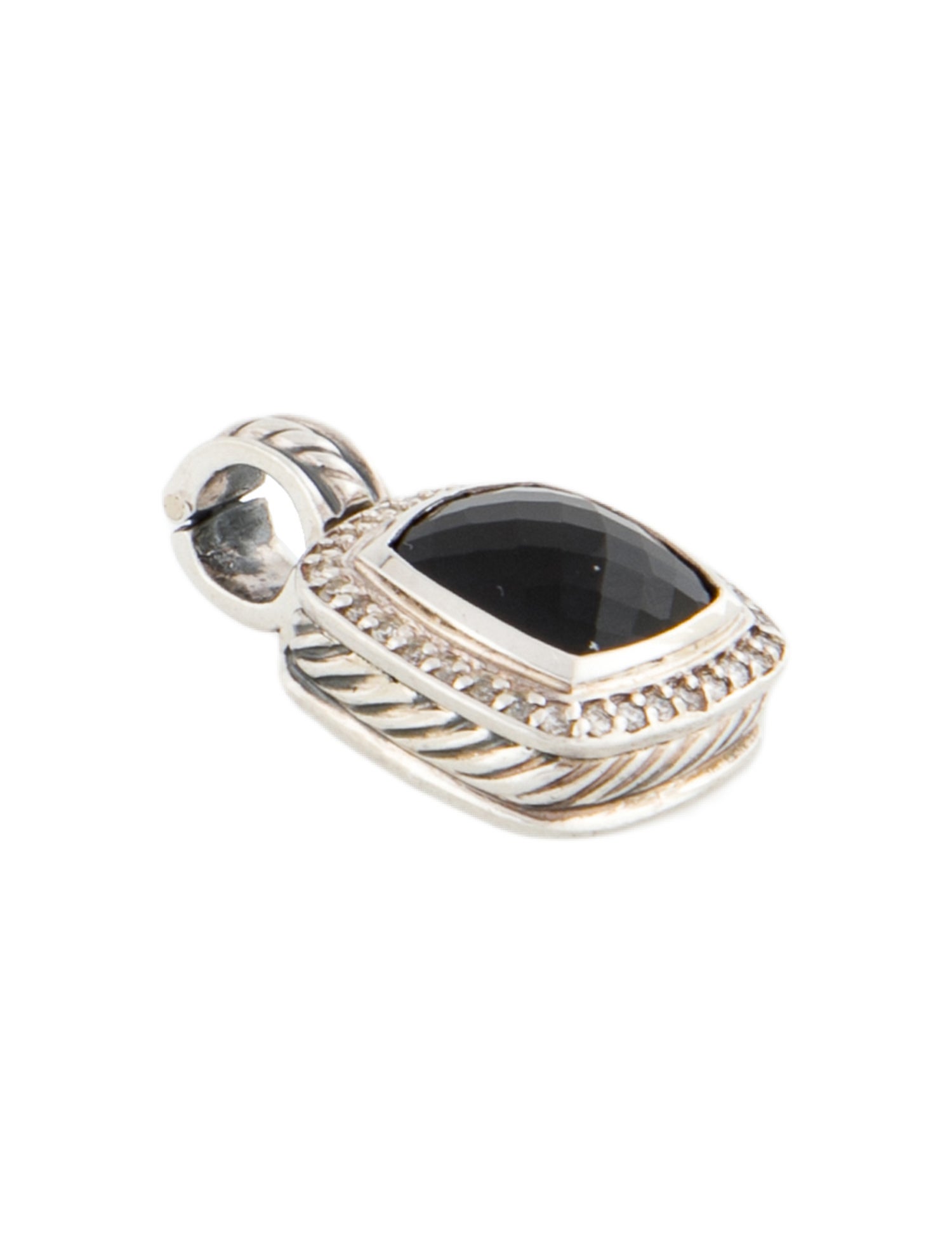 David Yurman Onyx & Diamond Albion Enhancer Pendant