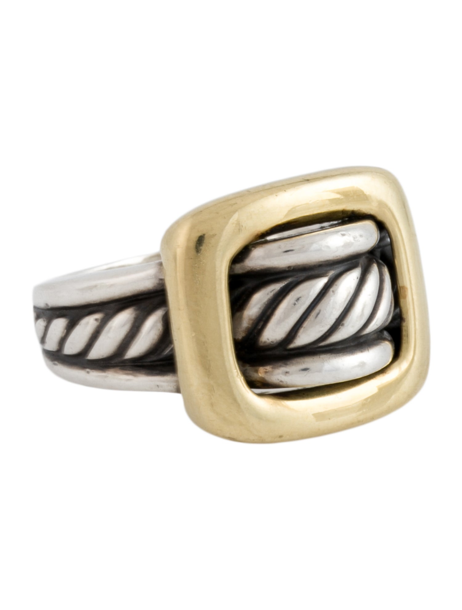 David Yurman Two-Tone Cable Buckle Ring