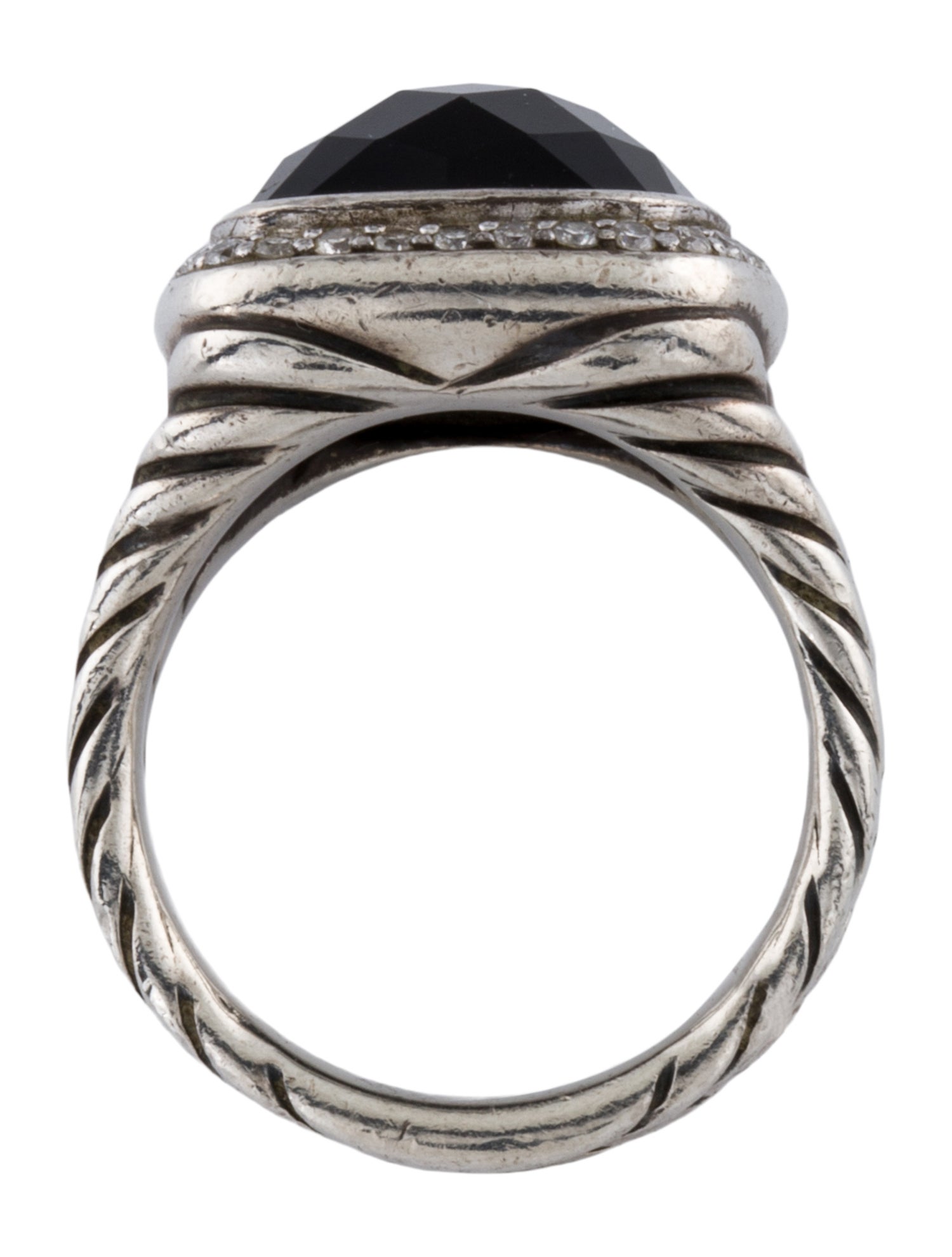 David Yurman Onyx & Diamond Albion Cocktail Ring