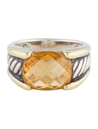 David Yurman Citrine Sculpted Cable Ring