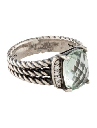 David Yurman Prasiolite & Diamond Petite Wheaton Ring
