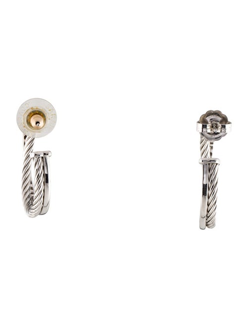 David Yurman Diamond Crossover Hoop Earrings