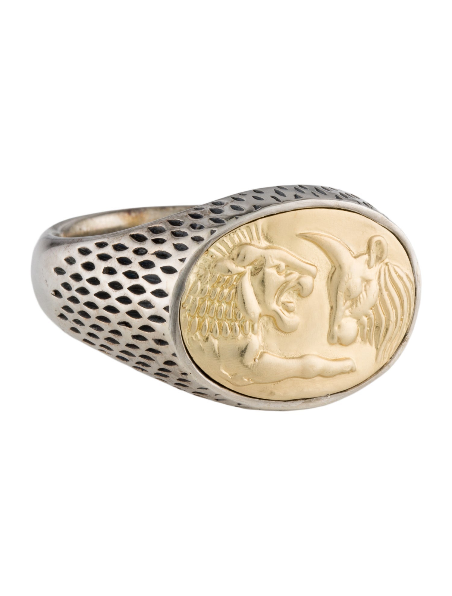 David Yurman Petrvs Lion & Goat Signet Ring