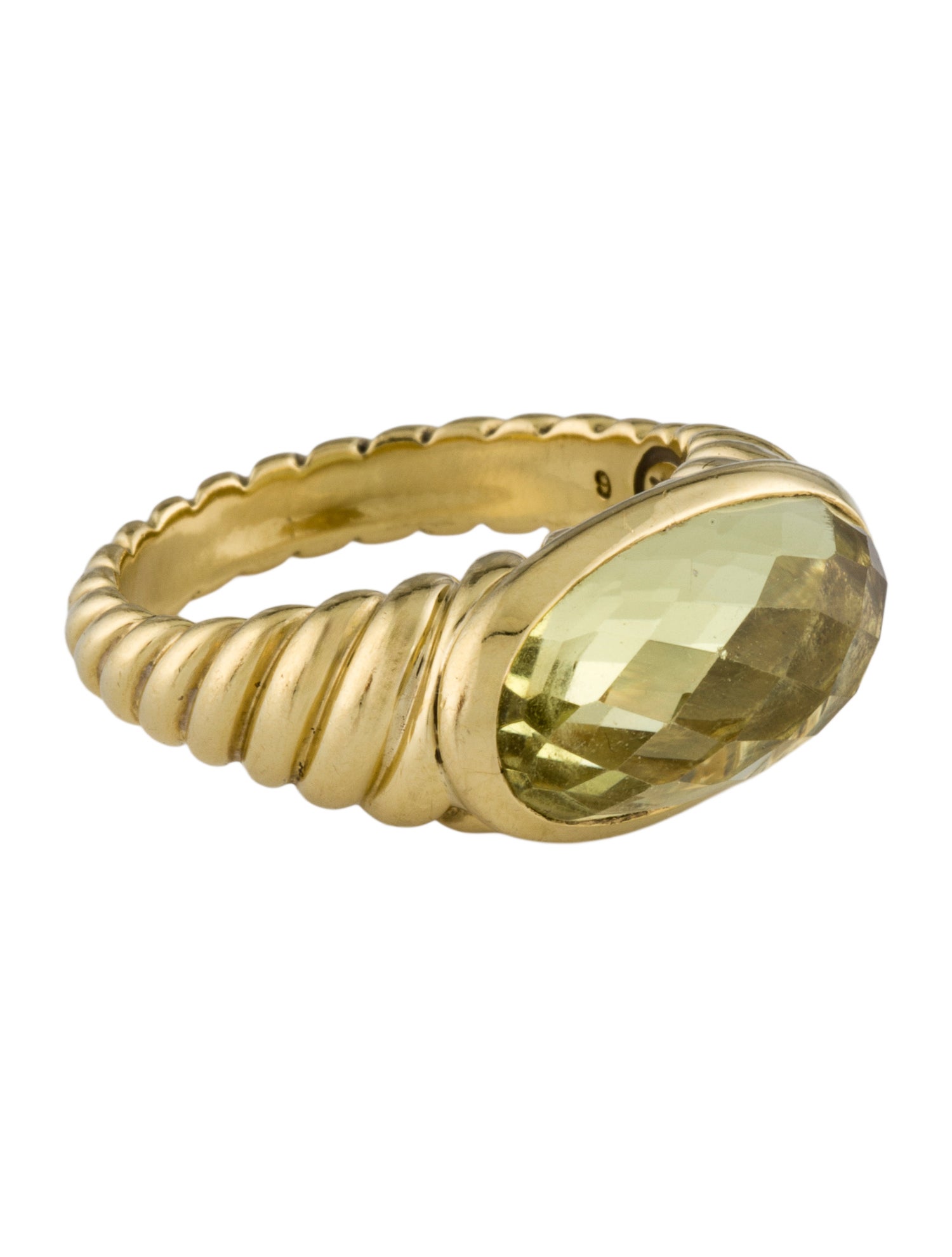 David Yurman 18K Quartz Cable Ring