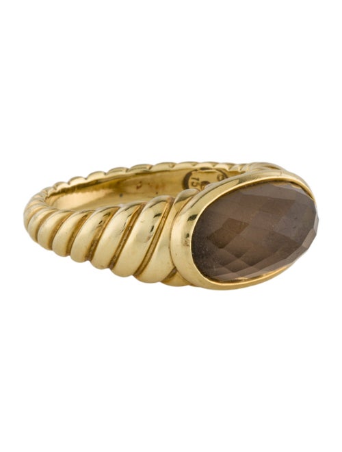 David Yurman 18K Smoky Quartz Cable Cocktail Ring