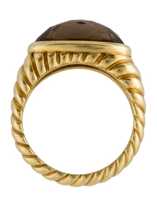 David Yurman 18K Smoky Quartz Cable Cocktail Ring