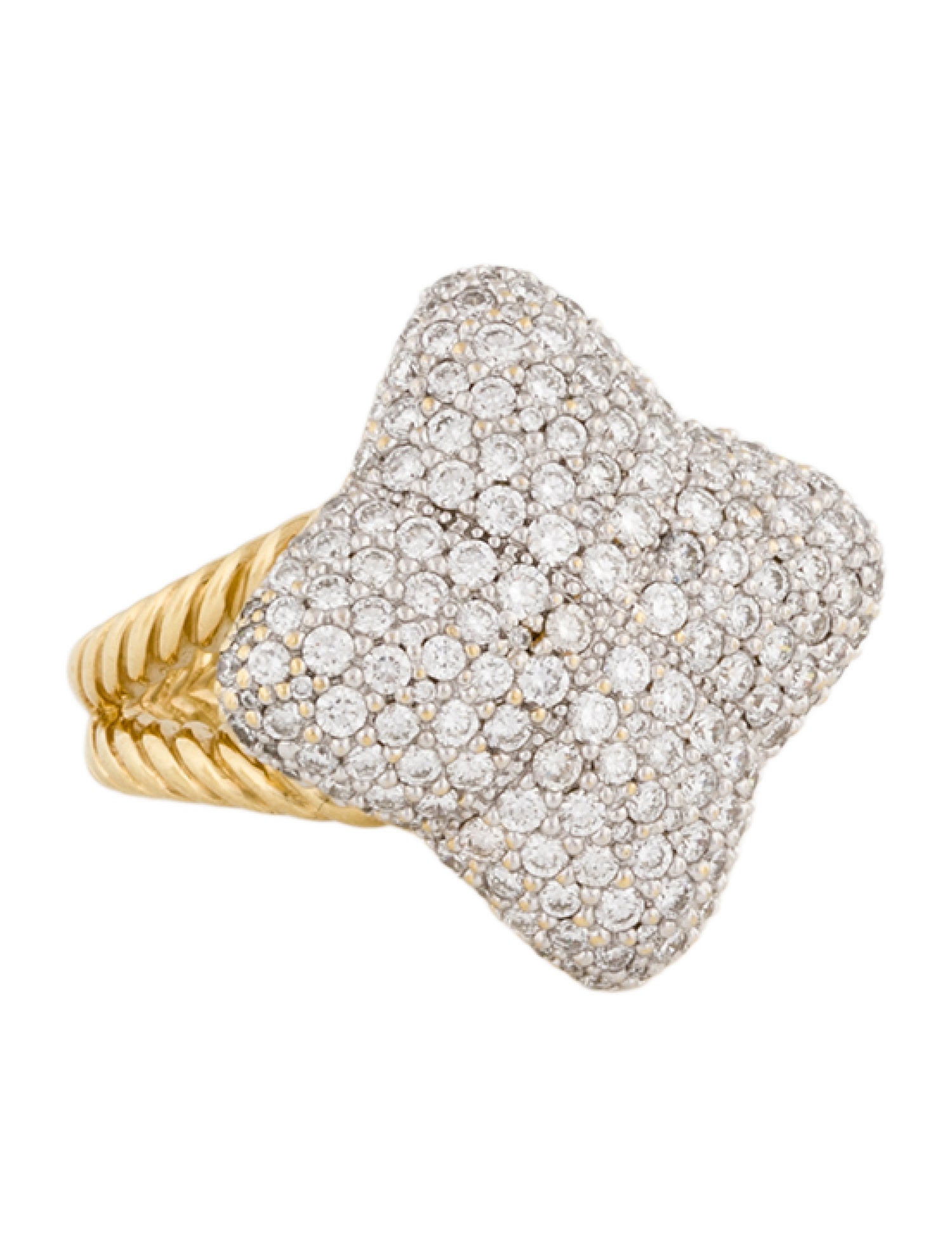 David Yurman 18K 1.66CTW Diamond Quatrefoil Ring
