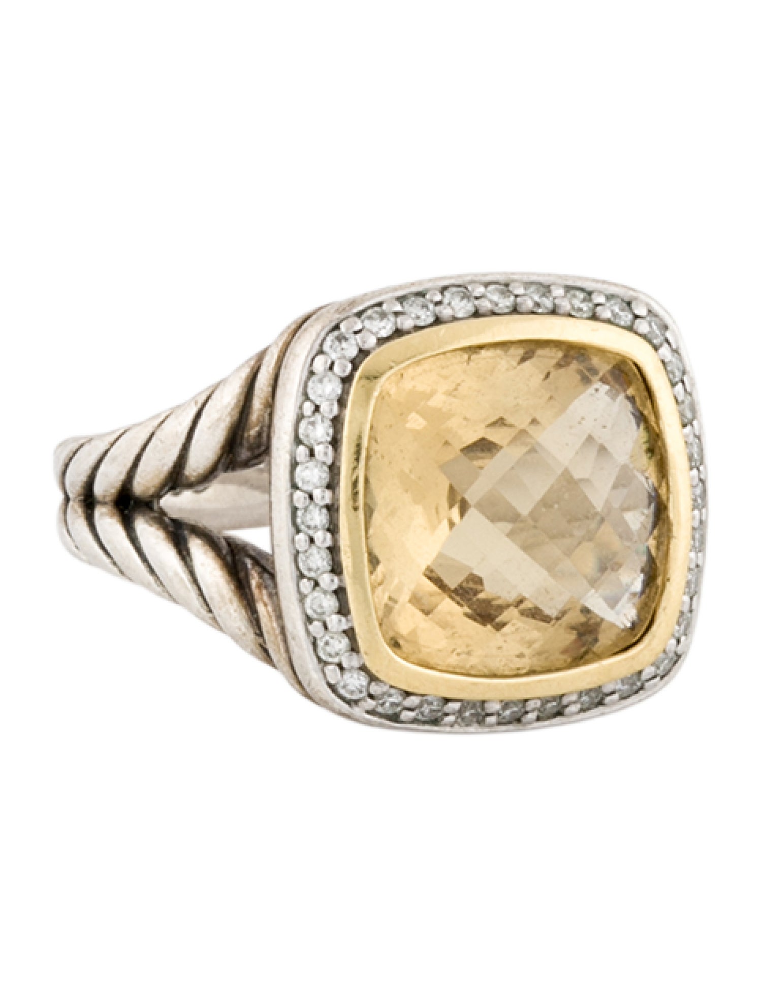 David Yurman Citrine & Diamond Albion Cocktail Ring
