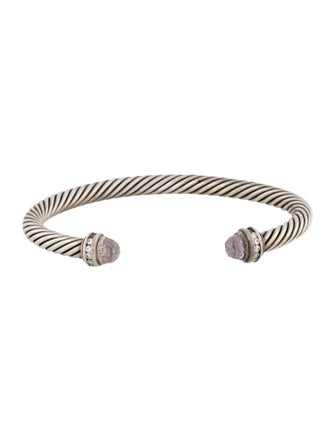 David Yurman Amethyst & Diamond Classic Cable Bracelet