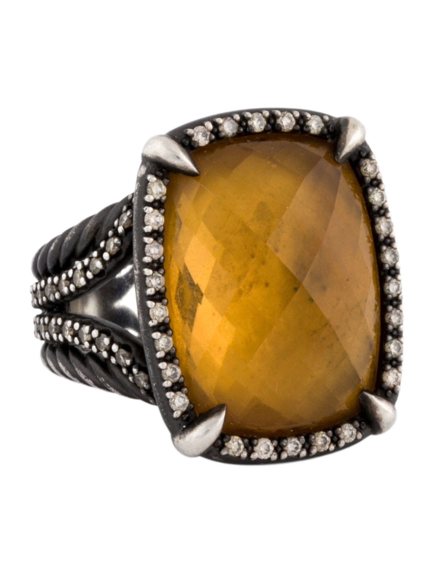 David Yurman Citrine & Diamond Châtelaine Cocktail Ring