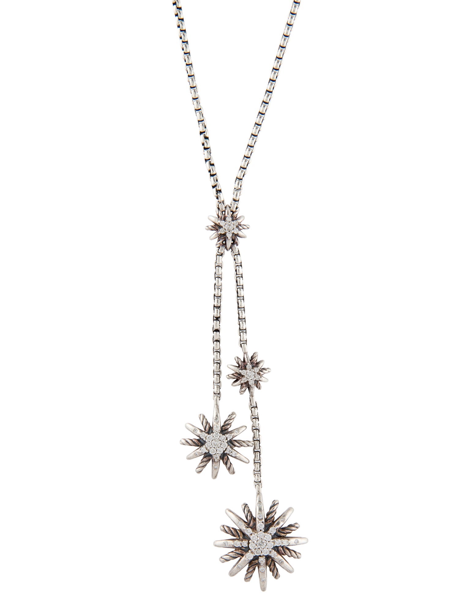 David Yurman Diamond Starburst Lariat Necklace