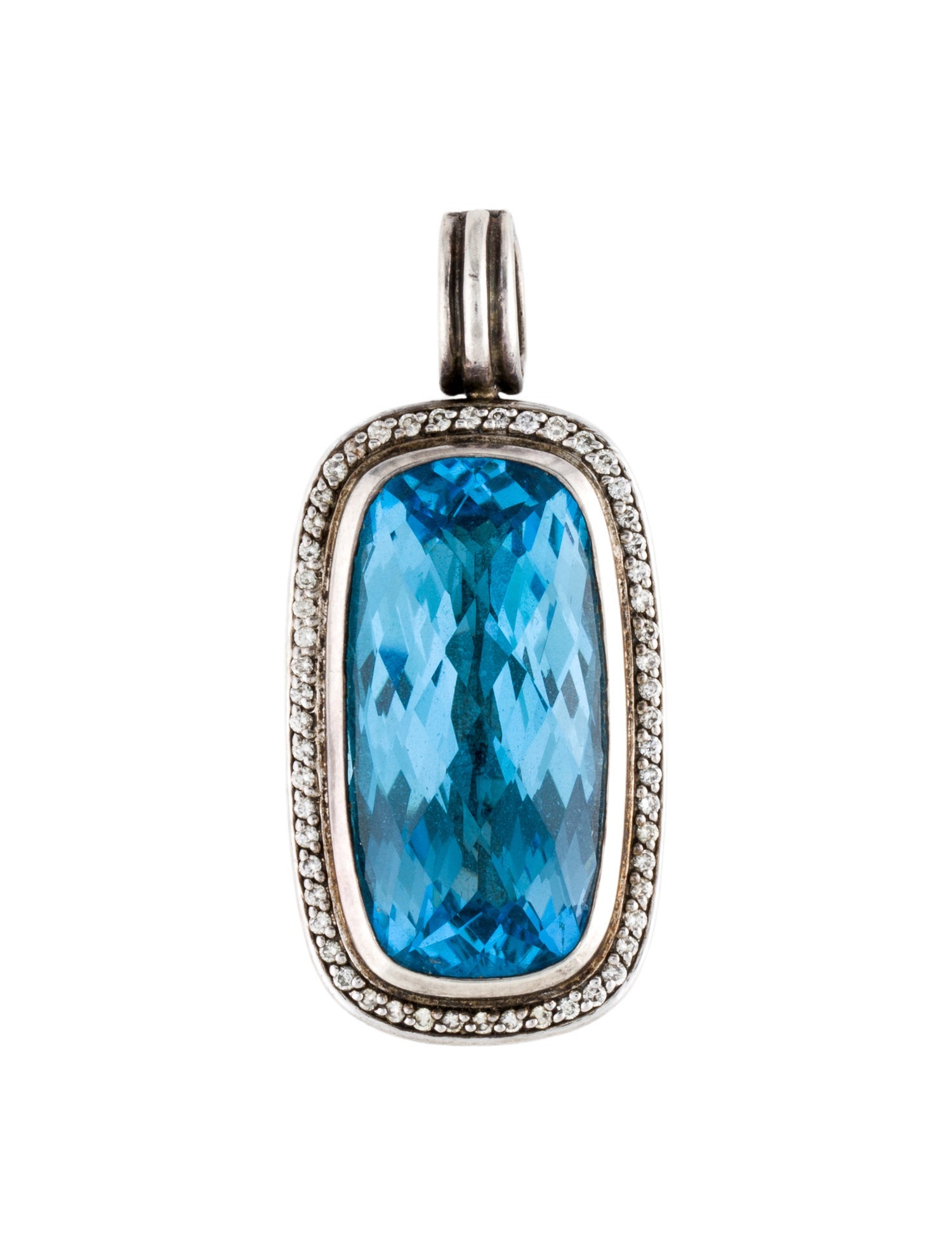 David Yurman Topaz & Diamond Enhancer Pendant