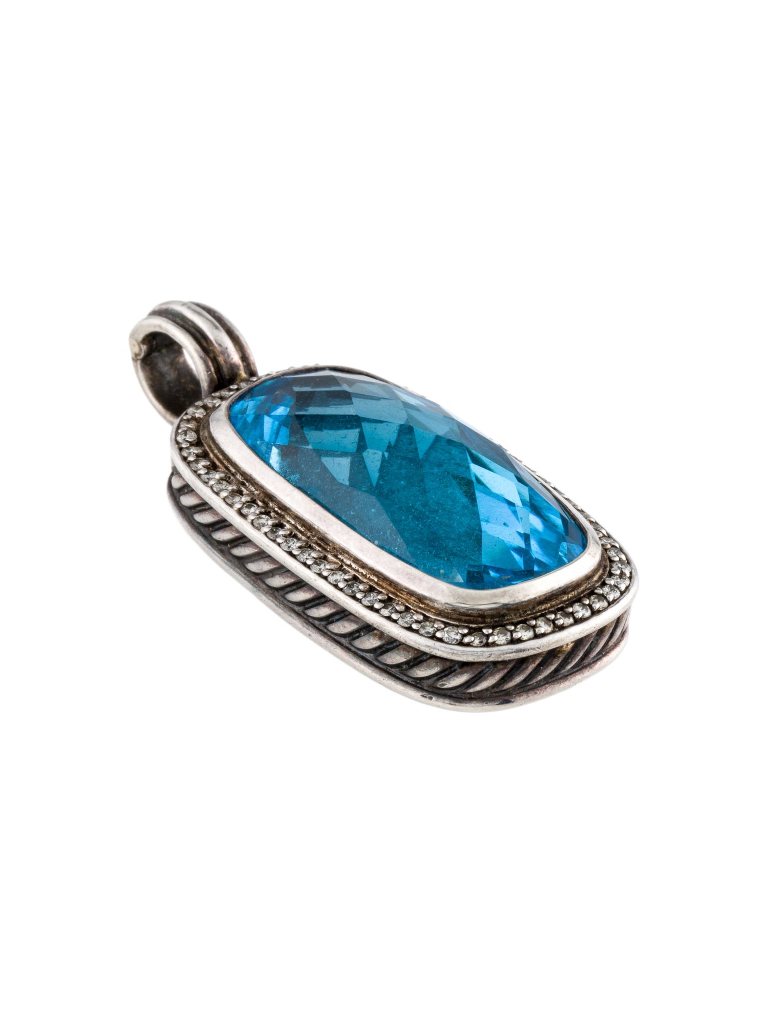 David Yurman Topaz & Diamond Enhancer Pendant