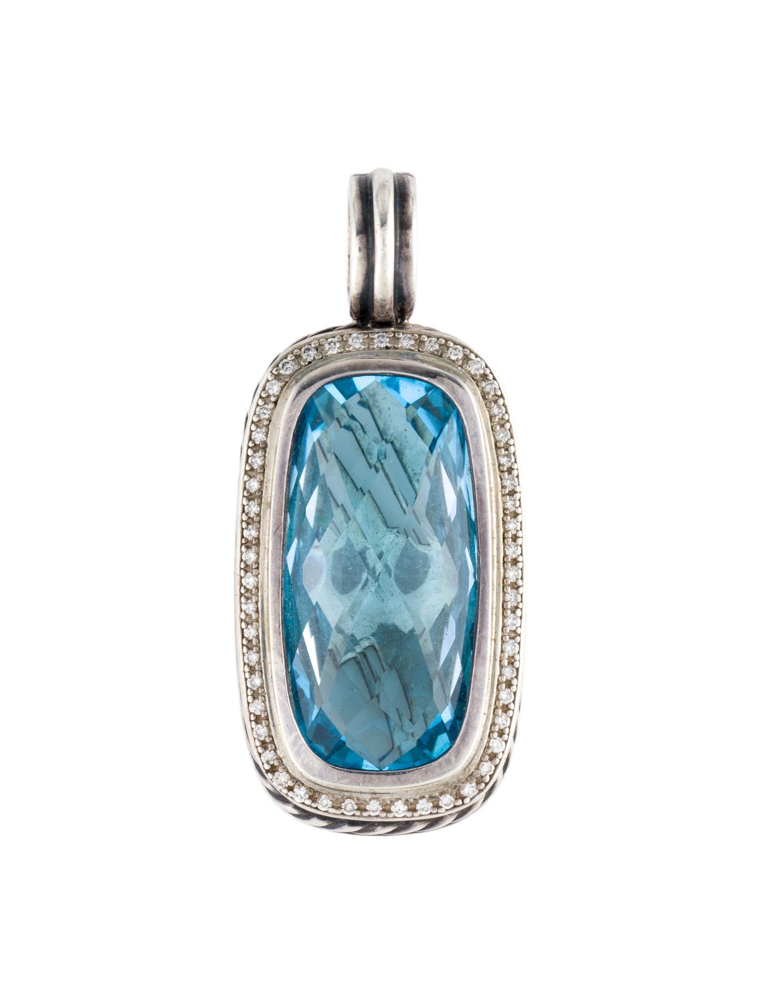 David Yurman Topaz & Diamond Enhancer Pendant