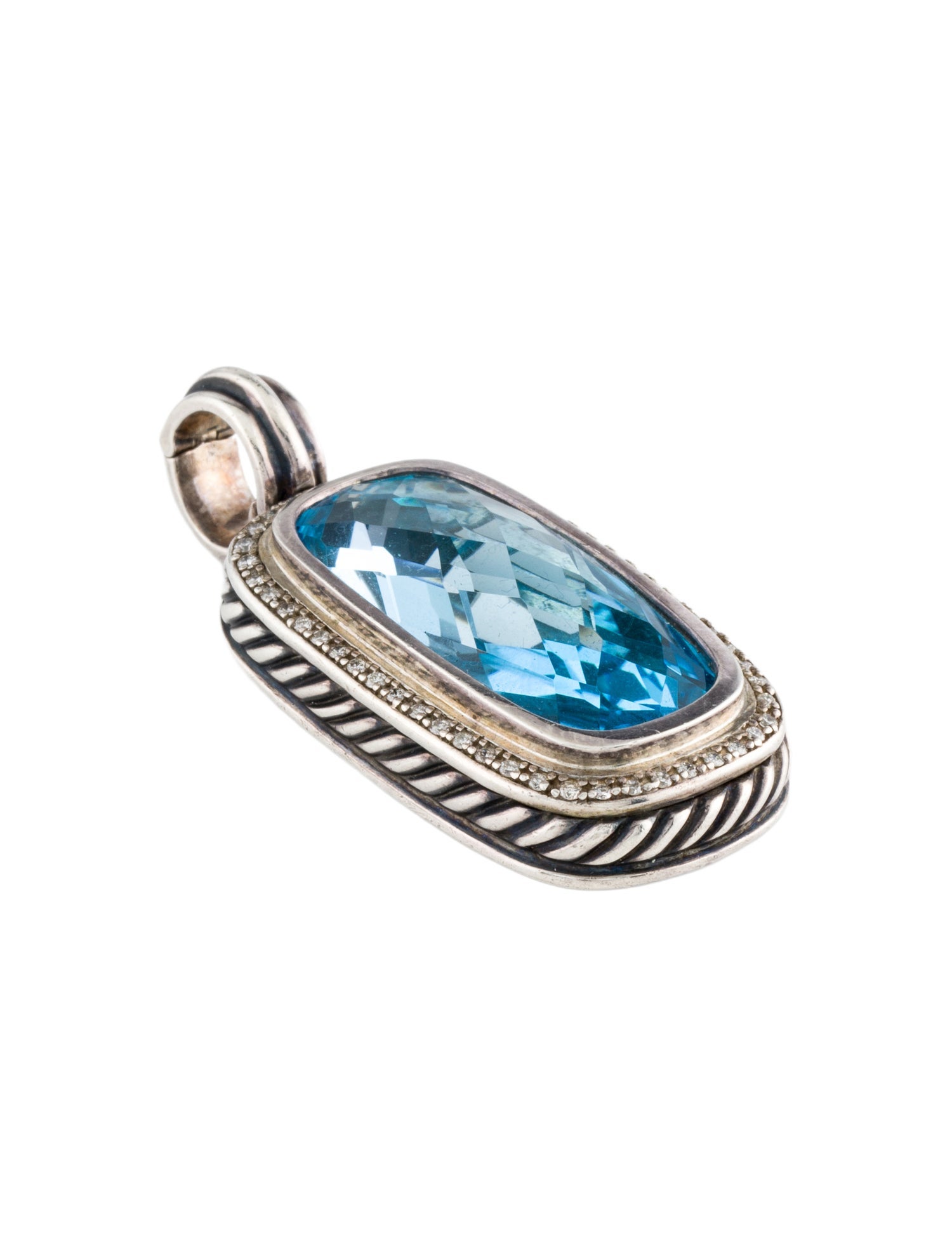 David Yurman Topaz & Diamond Enhancer Pendant