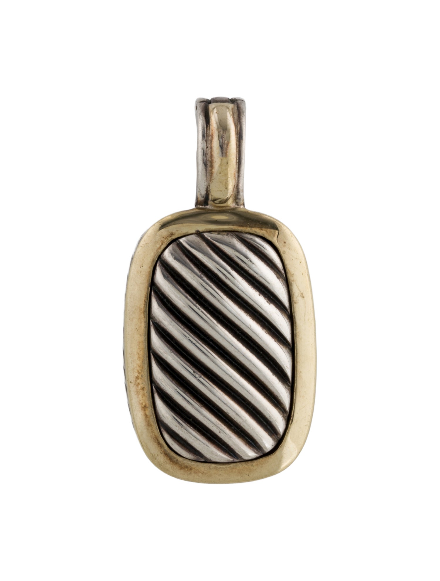 David Yurman Two-Tone Sculpted Cable Pendant Enhancer