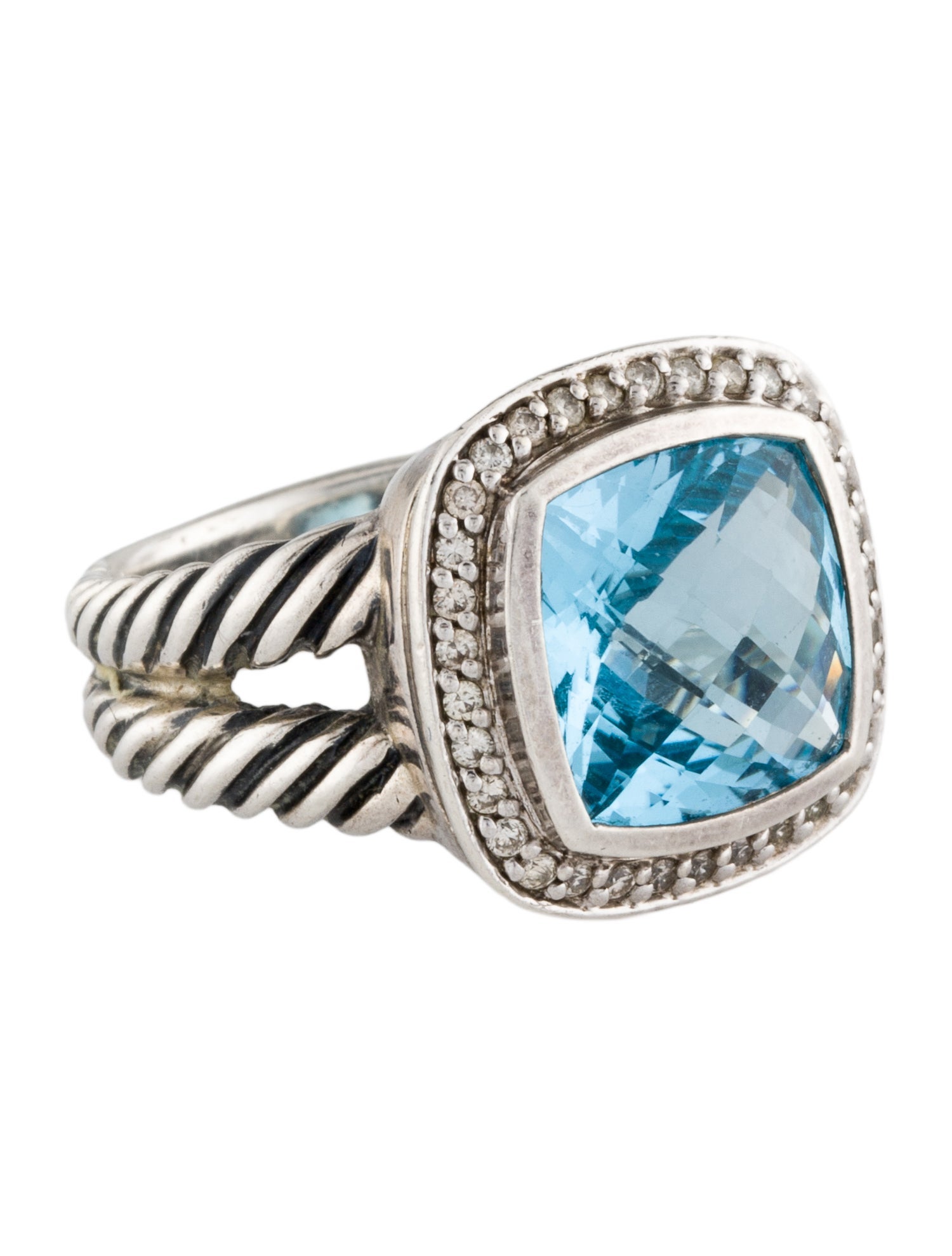 David Yurman Topaz & Diamond Albion Cocktail Ring