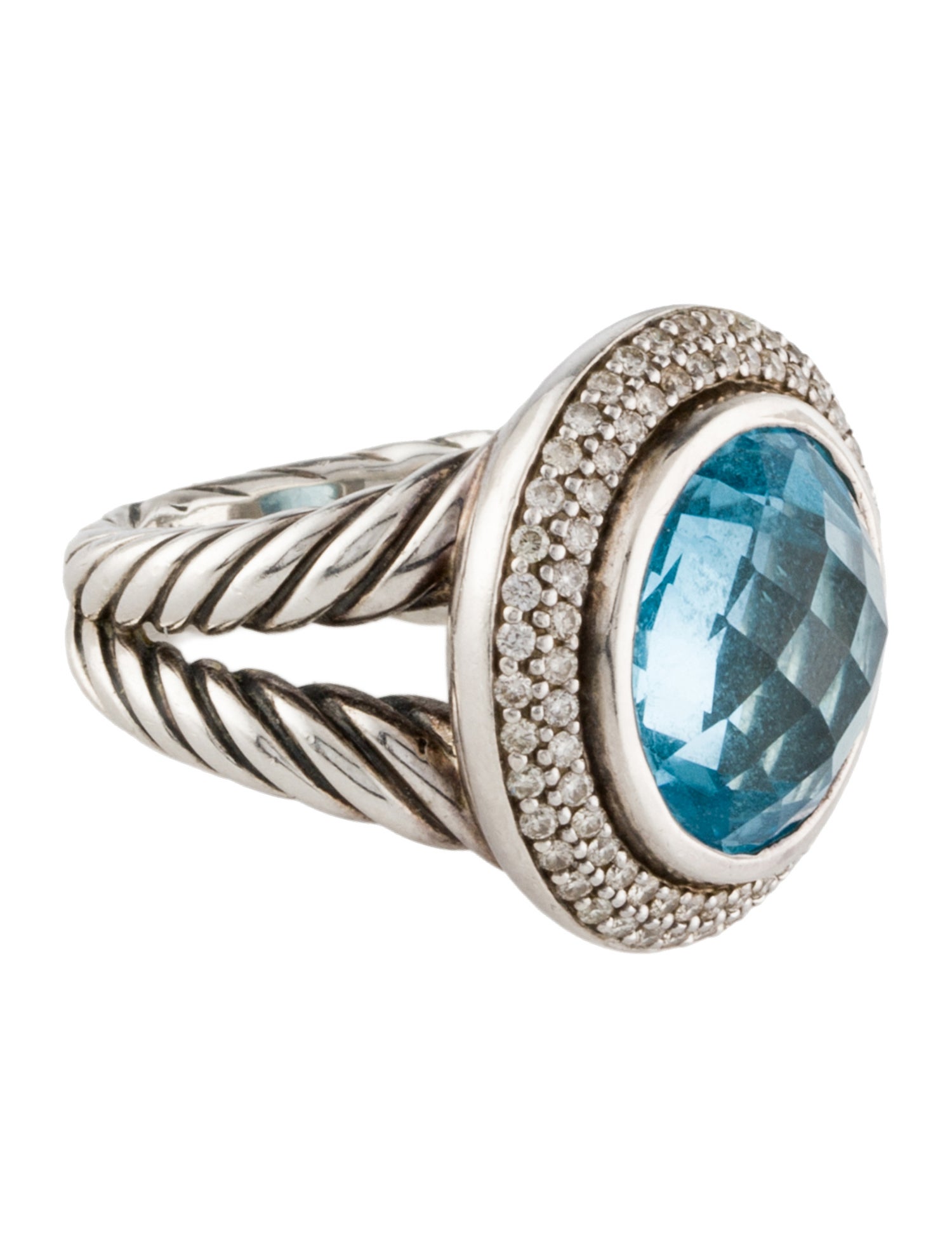 David Yurman Topaz & Diamond Cerise Cocktail Ring