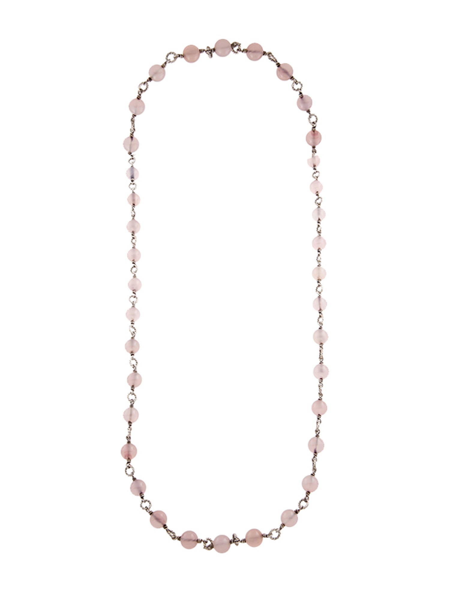 David Yurman Bijoux Rose Quartz Bead Necklace