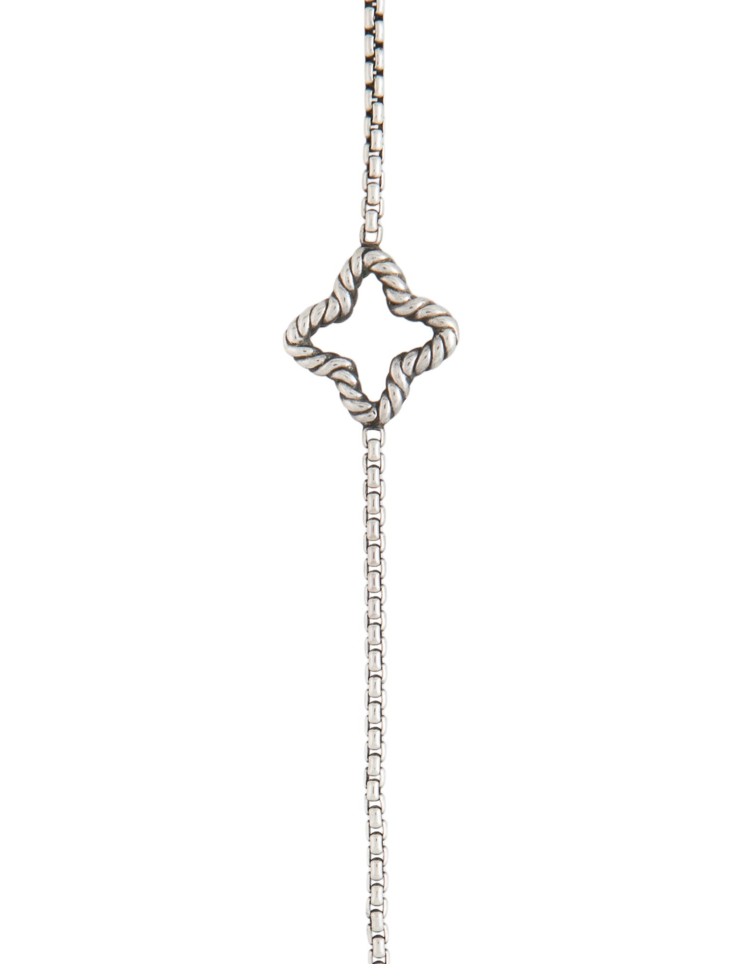 David Yurman Quatrefoil Box Chain Station Necklace