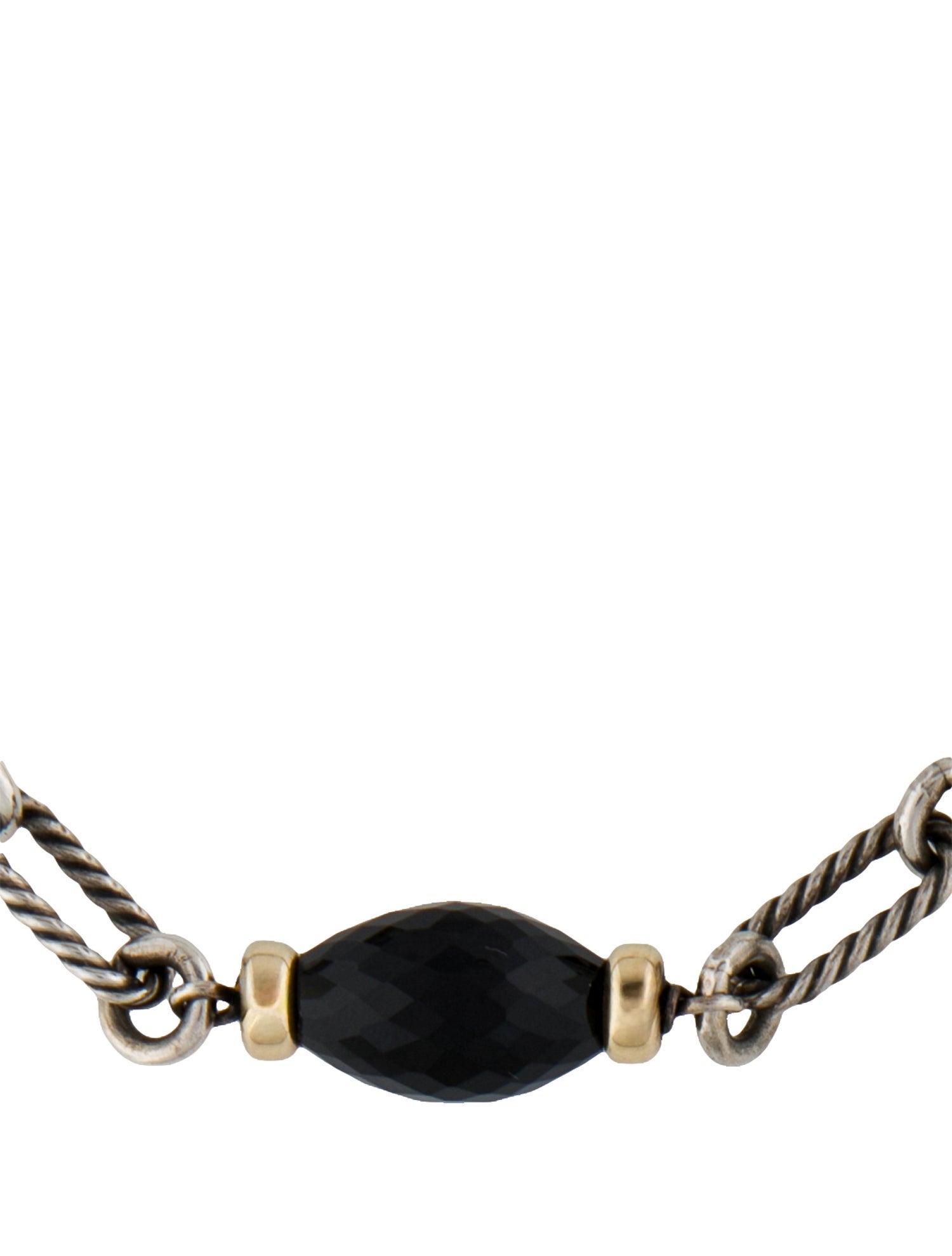 David Yurman Onyx Cable Figaro Station Necklace