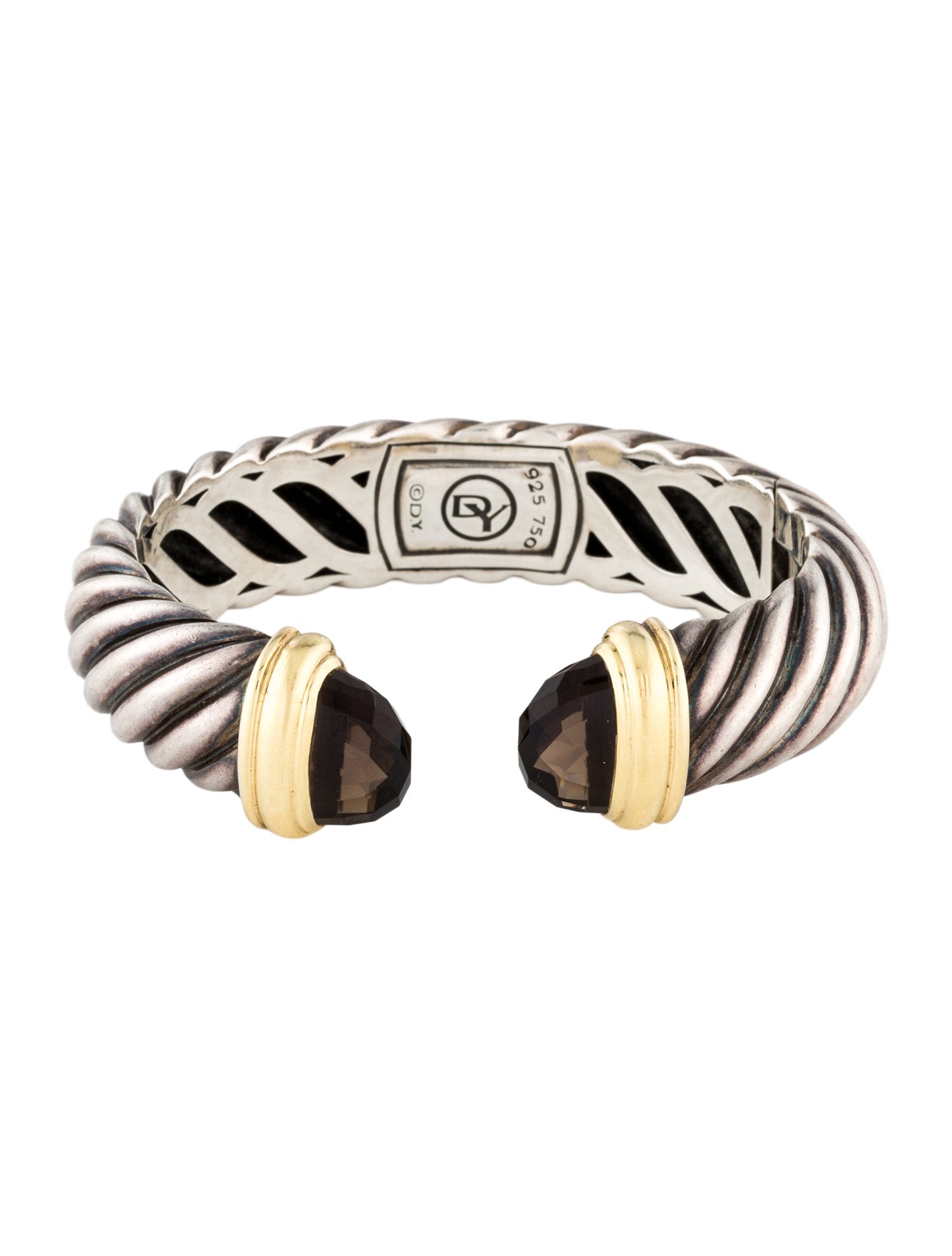 David Yurman Smoky Quartz Waverly Cuff Bracelet