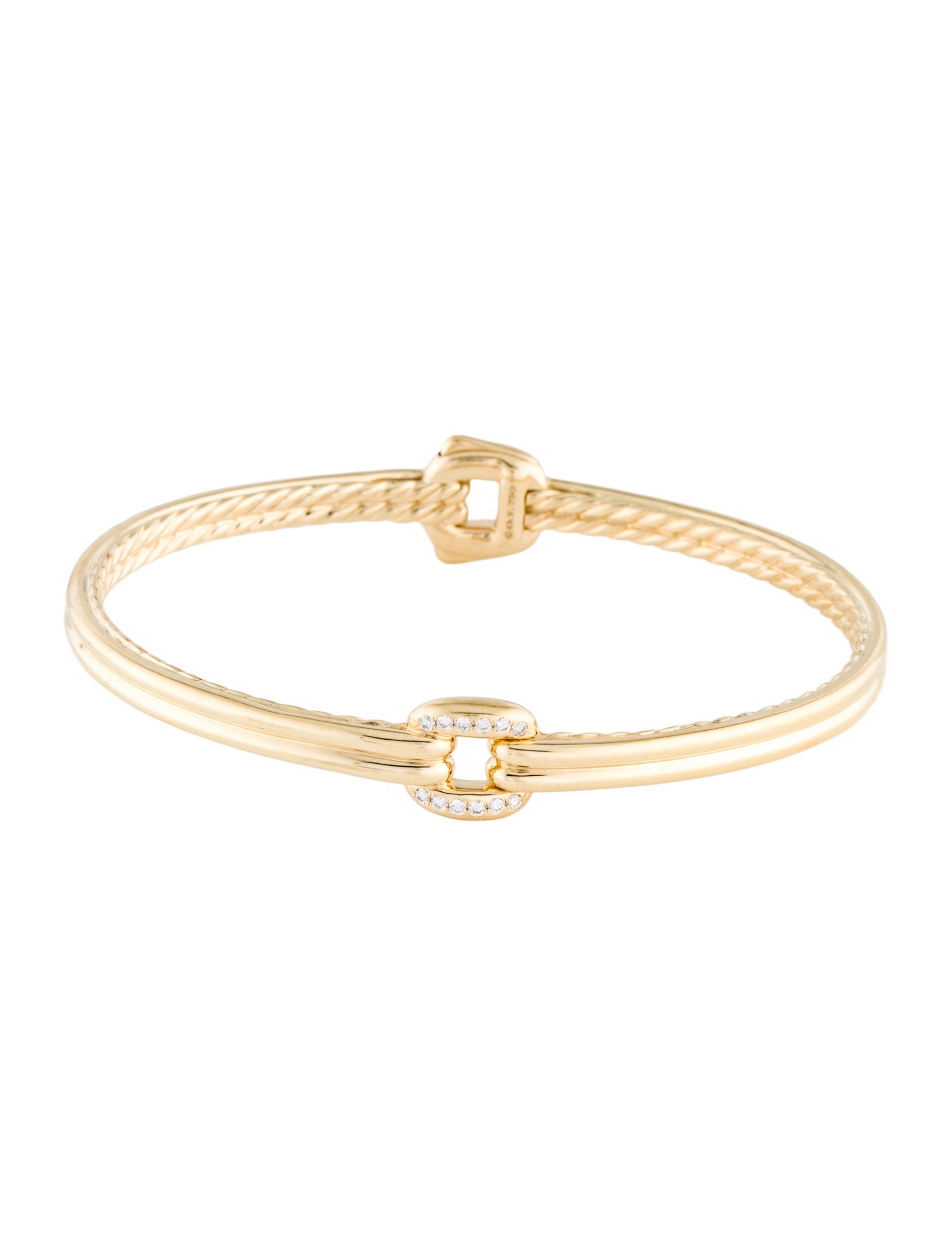 David Yurman 18K Diamond Thoroughbred Center Link Bracelet