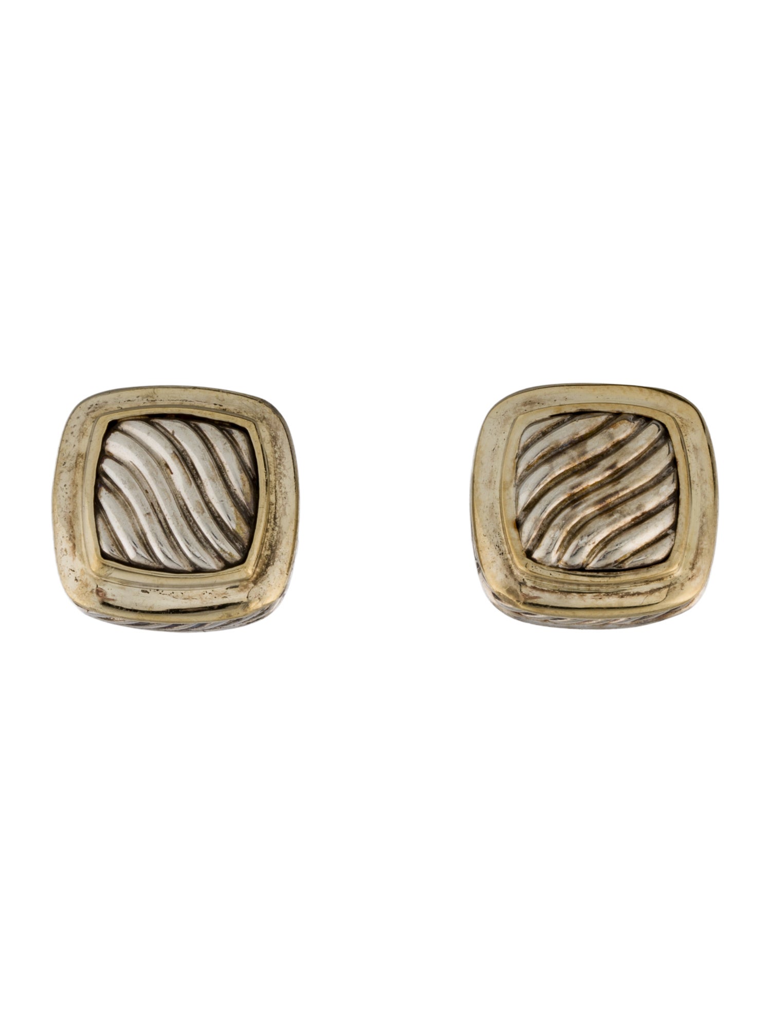 David Yurman Two-Tone Sculpted Cable Earrings