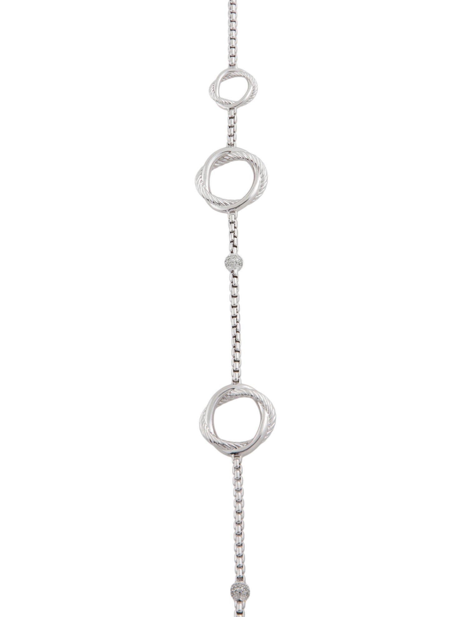 David Yurman Diamond Infinity Station Necklace
