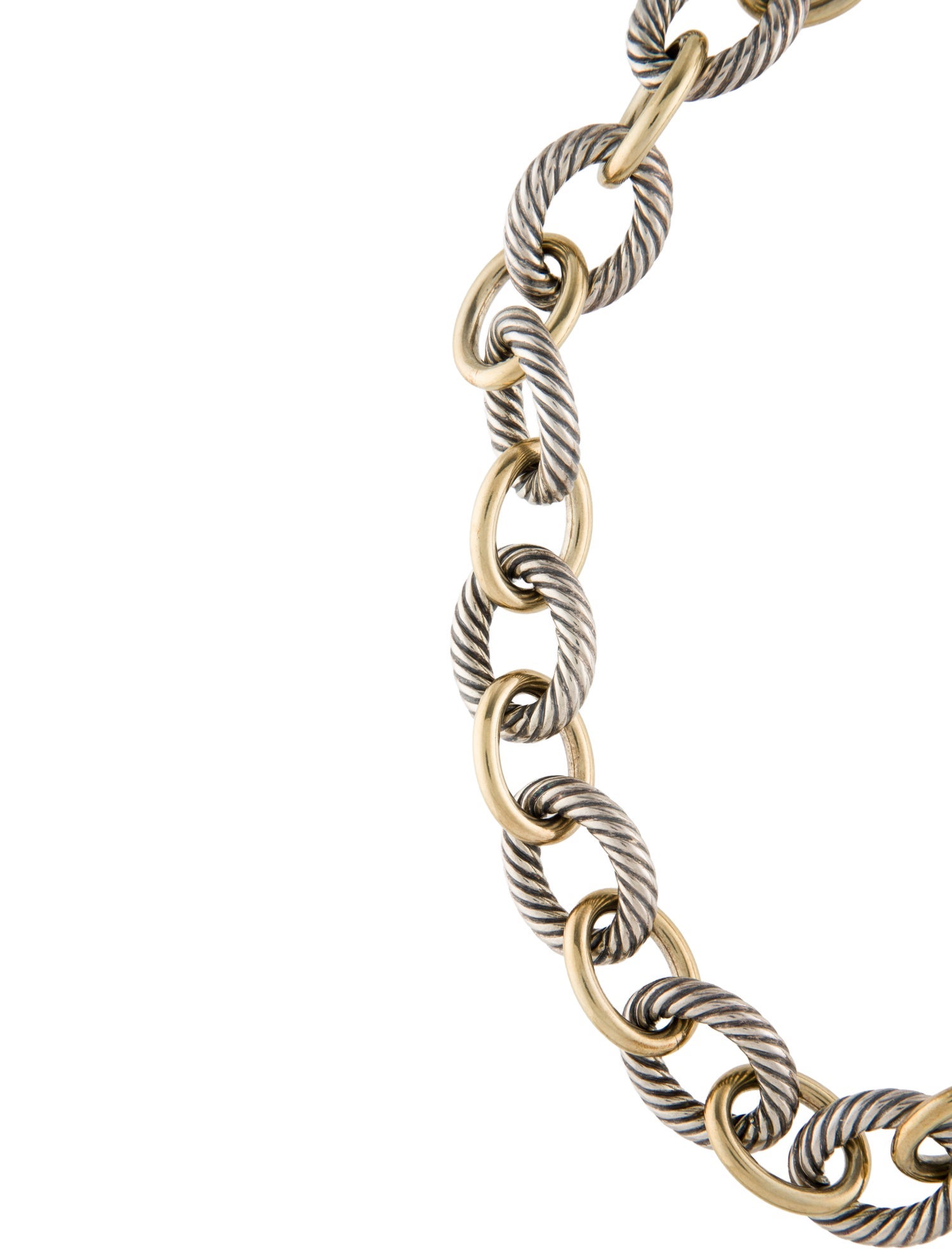David Yurman Two-Tone Oval Link Cable Necklace