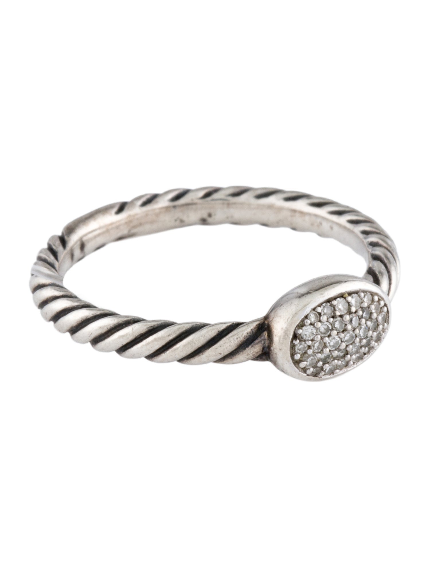 David Yurman Diamond Cable Collectibles Oval Stack Ring