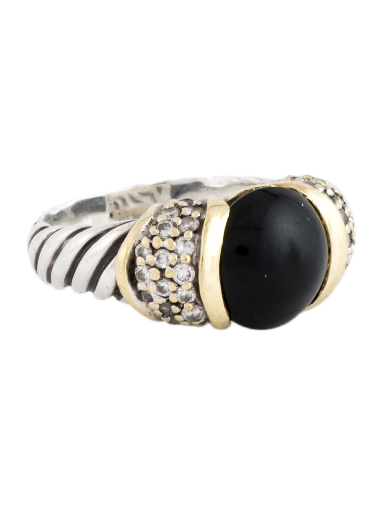 David Yurman Onyx & Diamond Capri Cocktail Ring