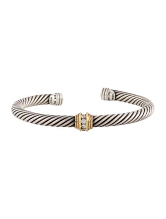 David Yurman Diamond Station Cuff Bracelet
