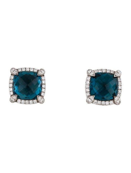 David Yurman Topaz & Diamond Châtelaine Pavé Bezel Stud Earrings