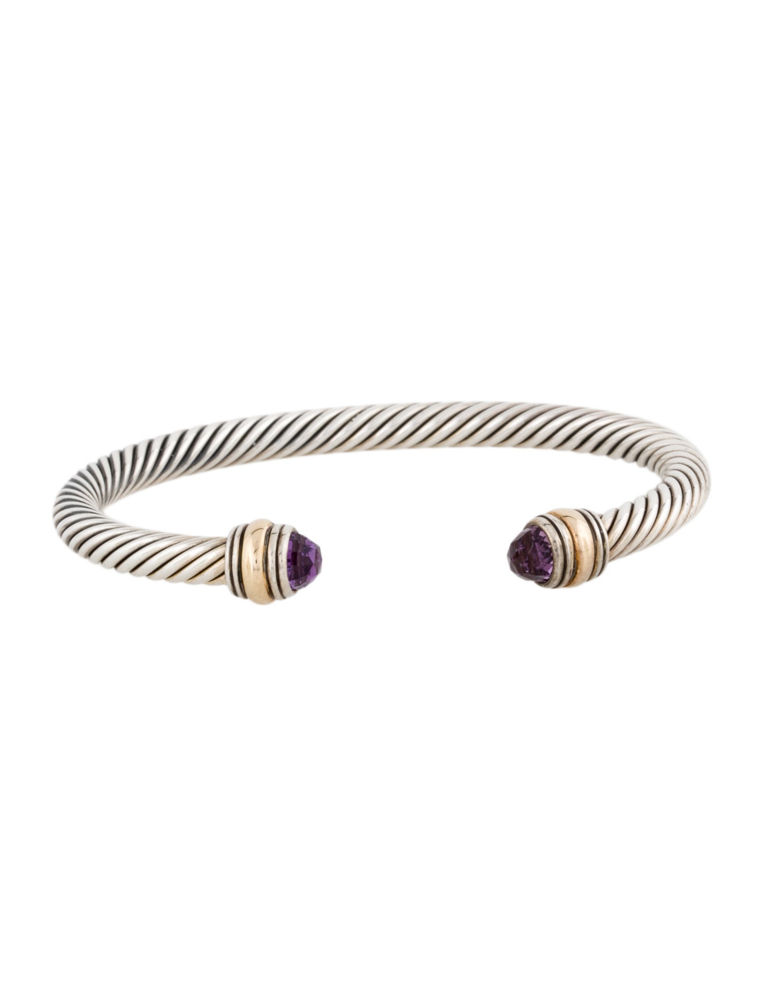David Yurman Amethyst Cable Cuff Bracelet