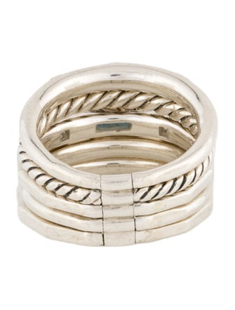 David Yurman Topaz & Diamond Stax Five Row Ring