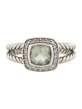David Yurman Prasiolite & Diamond Petite Albion Ring