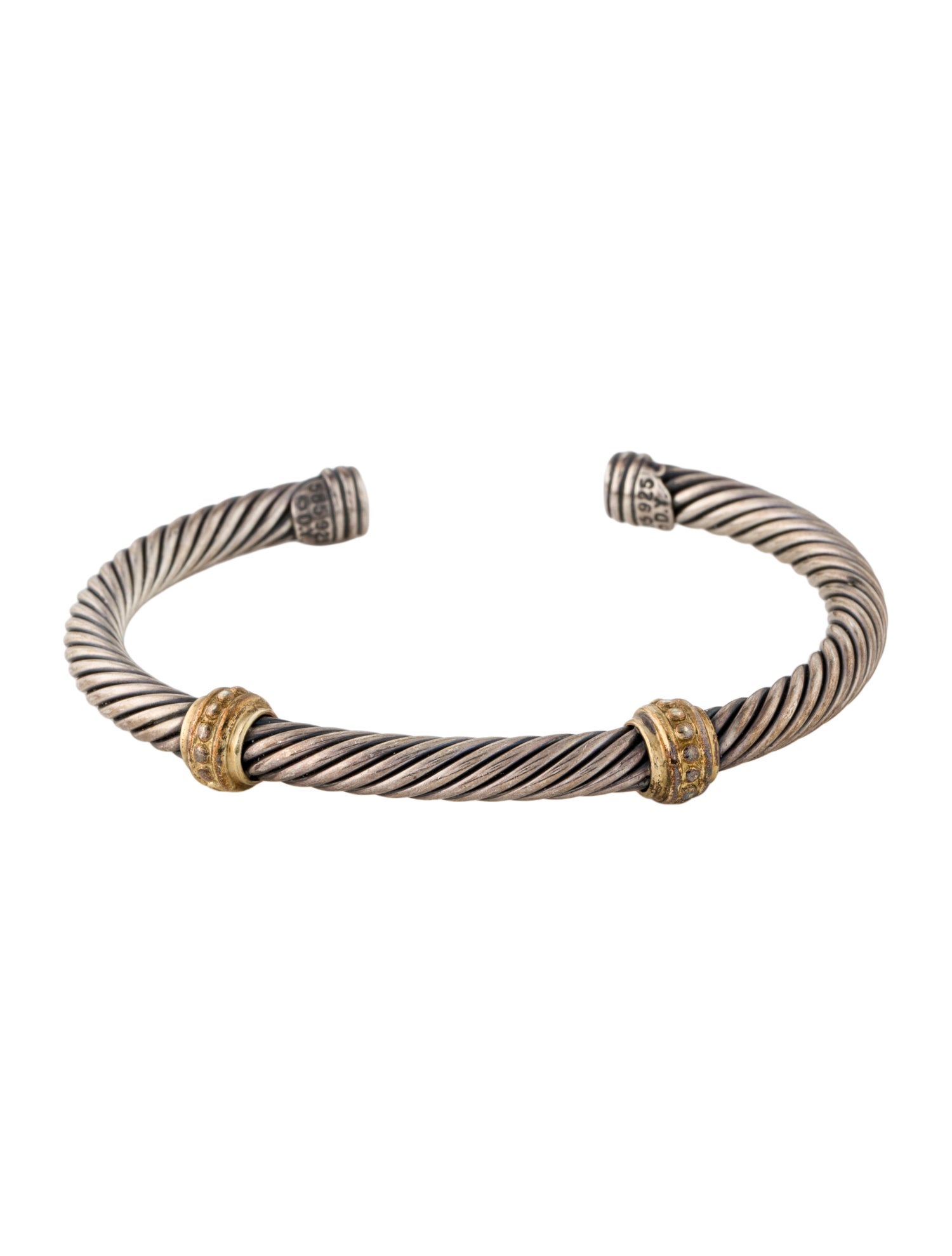David Yurman Two-Tone Two Station Cable Cuff