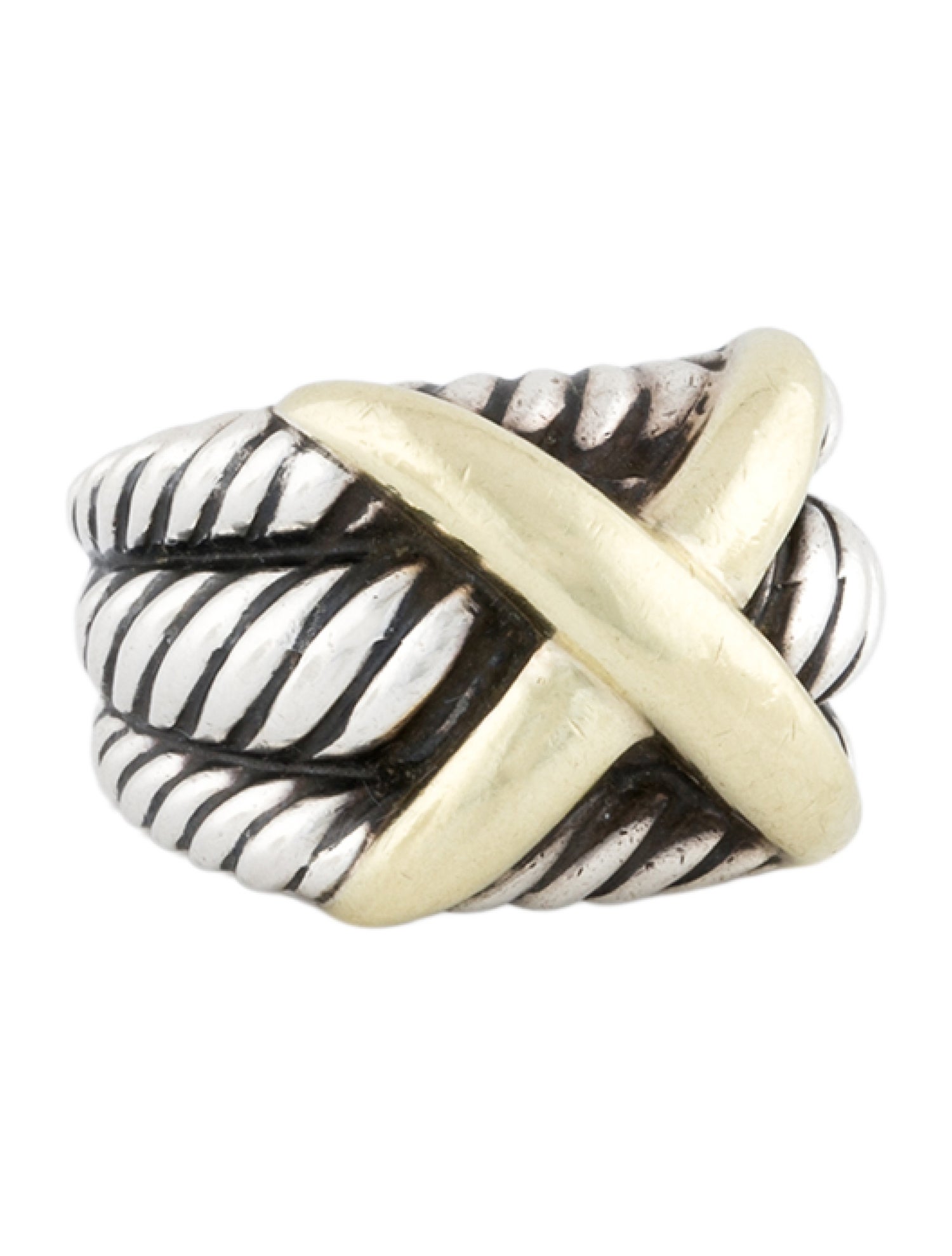 David Yurman Two-Tone Cable X Ring