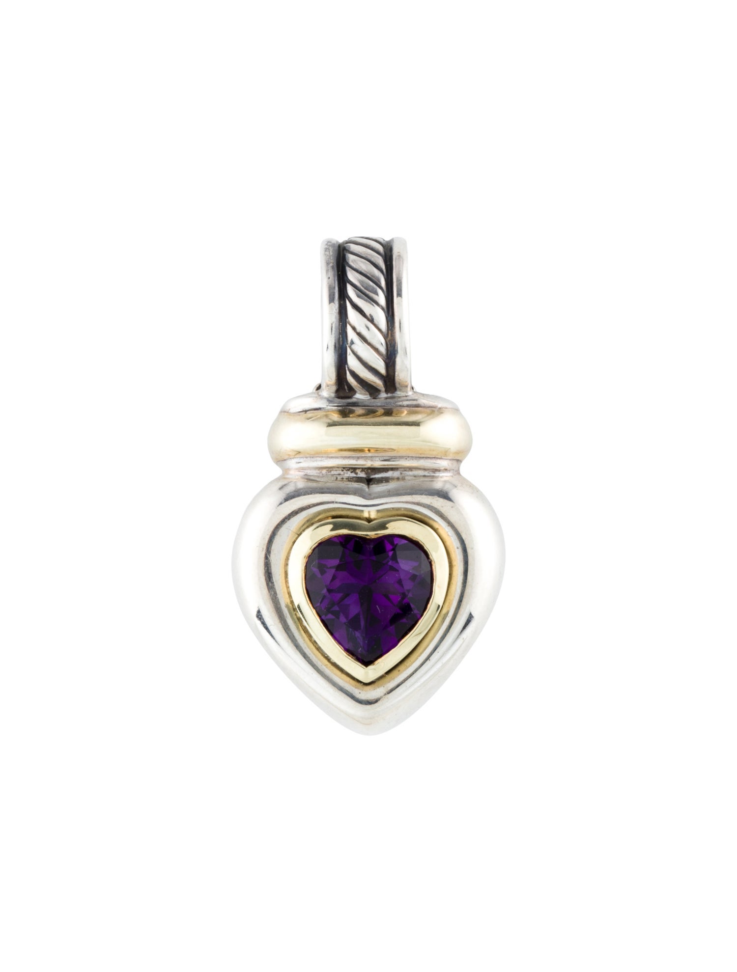 David Yurman Amethyst Heart Enhancer Pendant