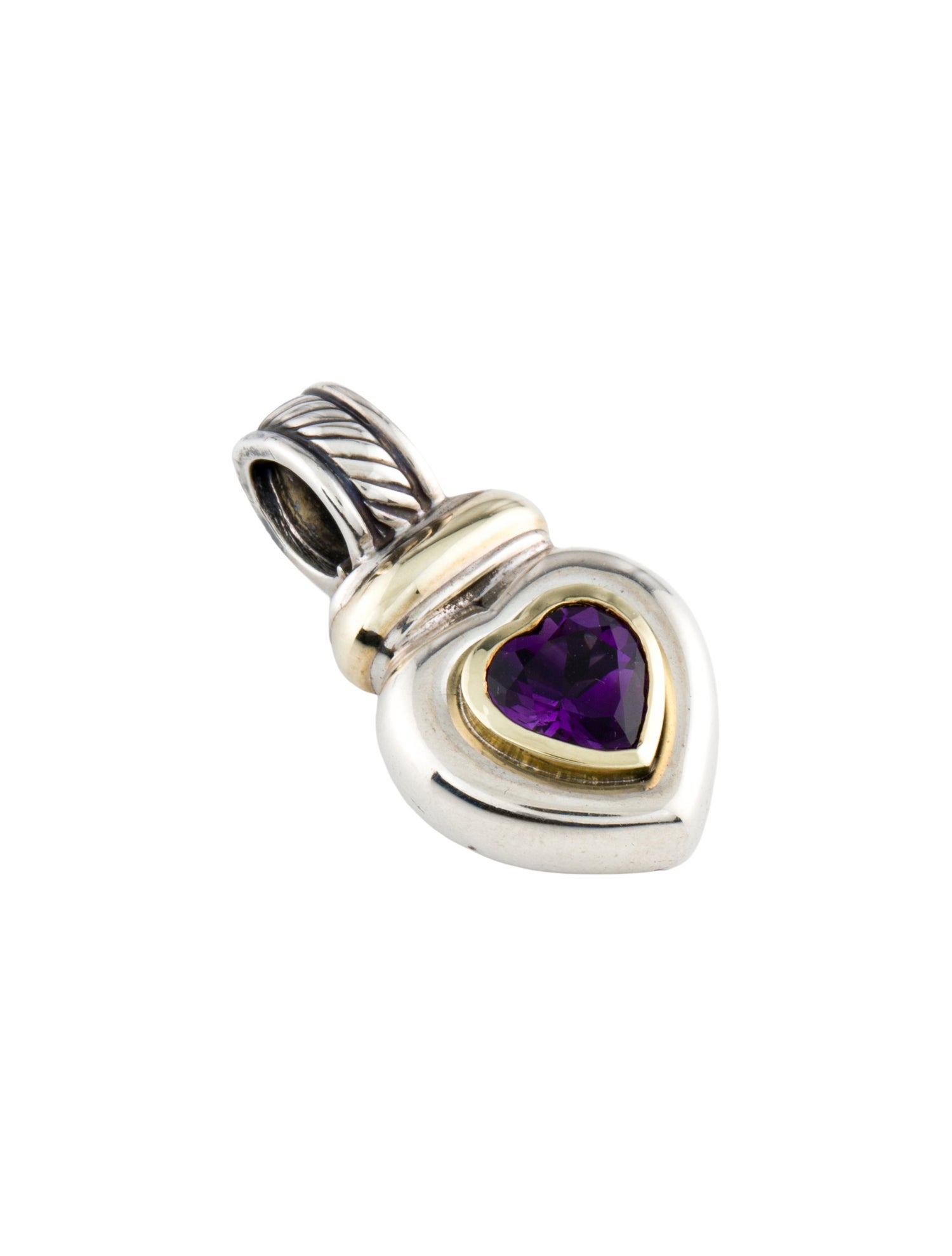 David Yurman Amethyst Heart Enhancer Pendant
