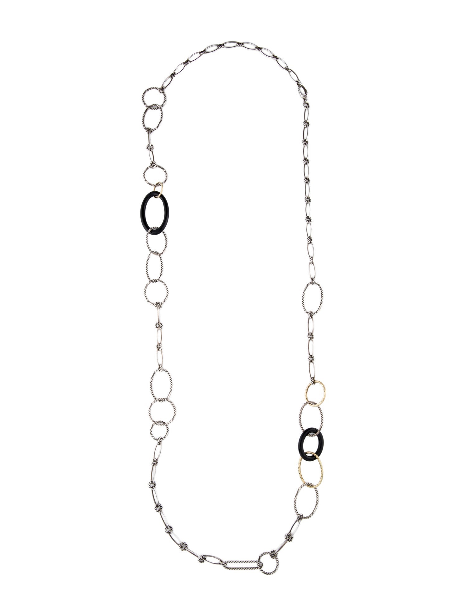 David Yurman Onyx Mobile Chain Station Necklace