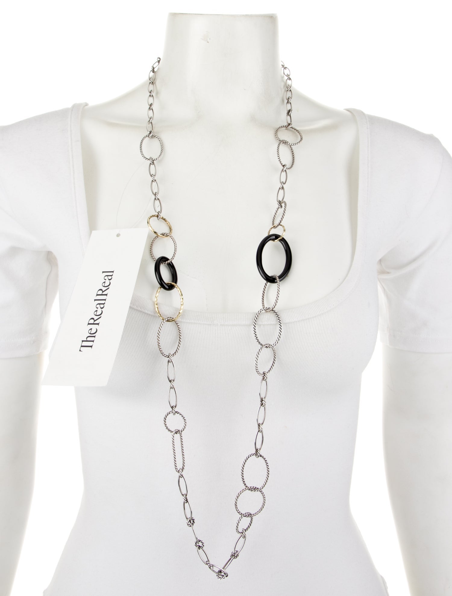 David Yurman Onyx Mobile Chain Station Necklace