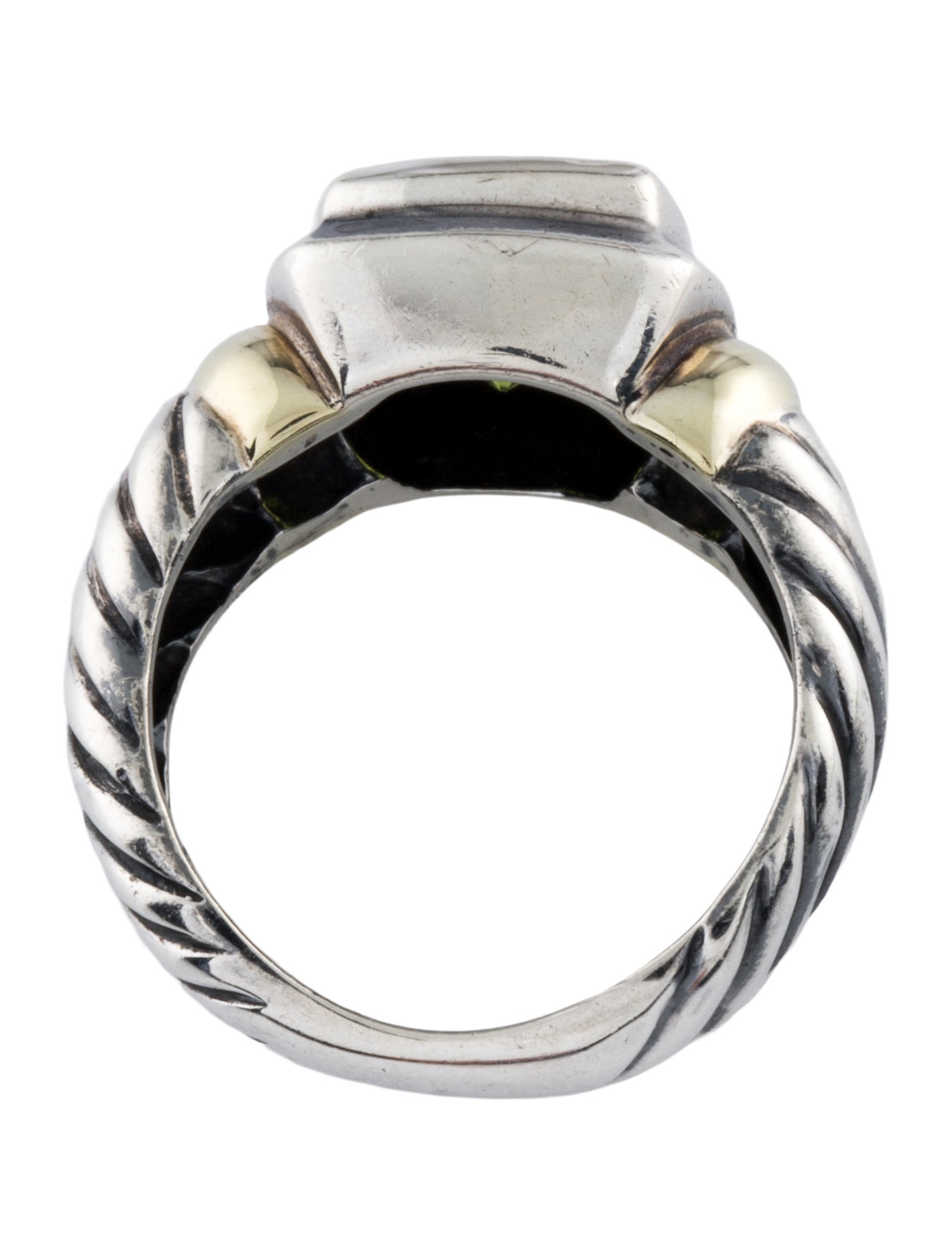 David Yurman Peridot Cable Cocktail Ring