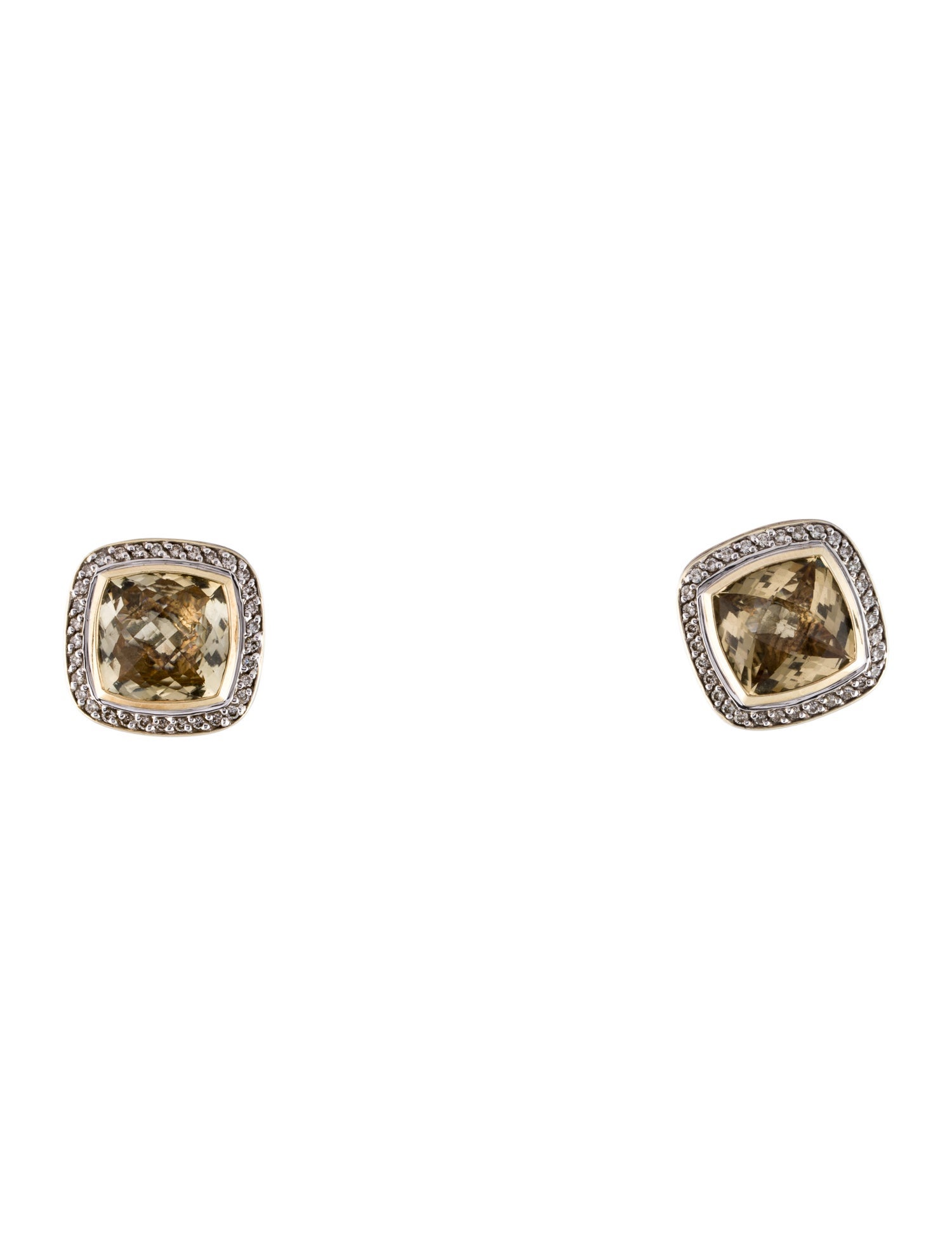 David Yurman Citrine & Diamond Albion Earclips