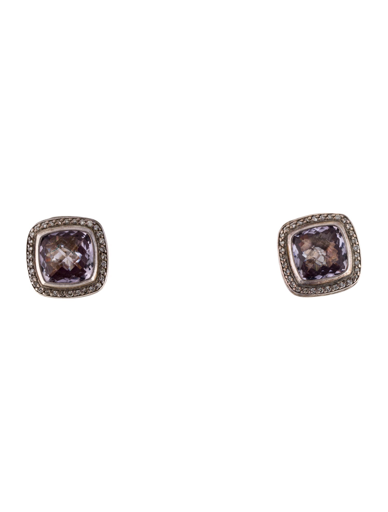 David Yurman Amethyst & Diamond Albion Earclips